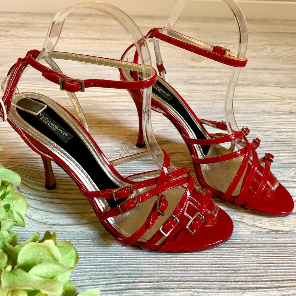 Dolce & Gabbana Red Strappy Sandals